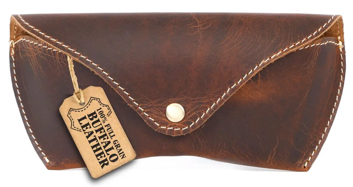 Leather Sunglasses Cover — Brown, view 1